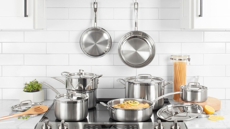 Cuisinart Multiclad cooking set in a kitchen