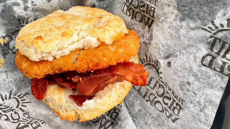 A biscuit sandwich from Tudor's Biscuit World