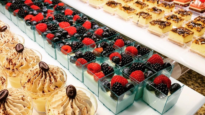 A dessert spread at the Bacchanal Brunch at Caesars Palace