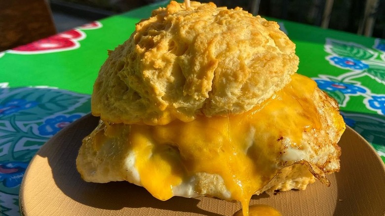 A Biscuit Sandwich at The Root Cafe in Little Rock
