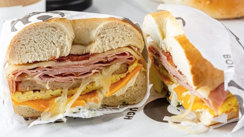 The Empire bagel sandwich at 5 Borough Bagels in multiple locations