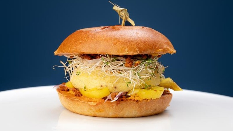 The Breakfast in Bombay sandwich at Egg on a Roll in multiple locations