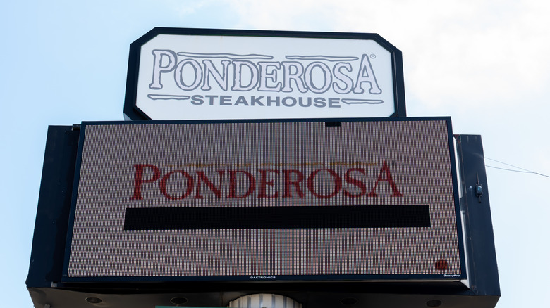 Sign for Ponderosa Steakhouse