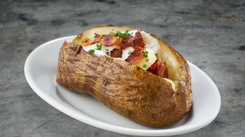 A loaded baked potato from Ruth's Chris Steak House