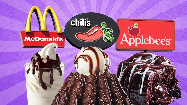 A selection of chain restaurant desserts