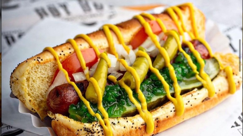 Chicago style hot dog