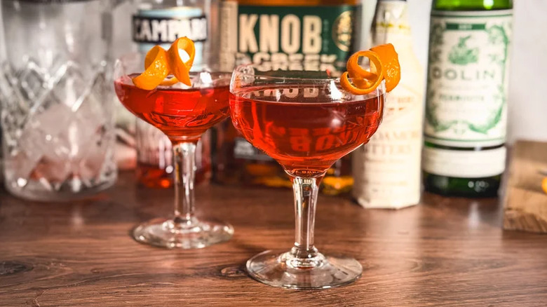 Close up of old pal cocktail