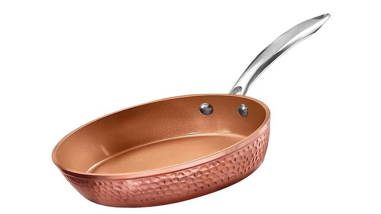 copper hammered frying pan