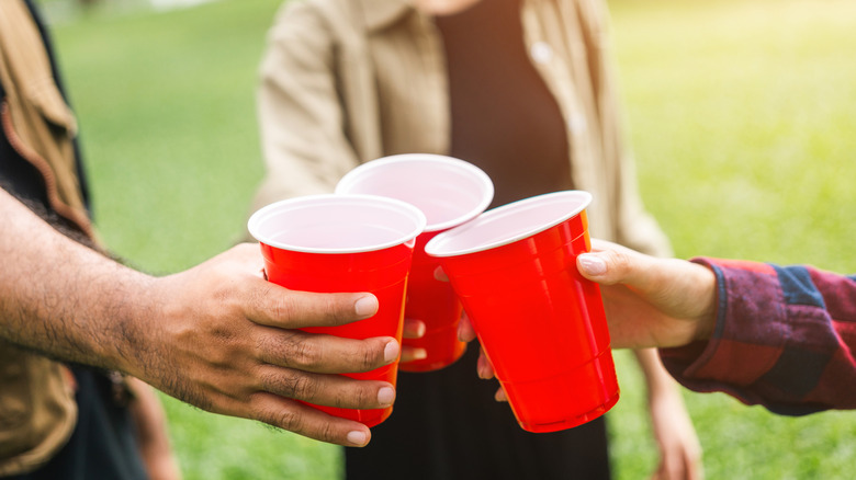 red plastic cups