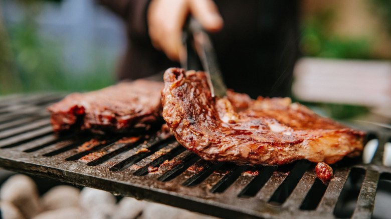 steak on a grill