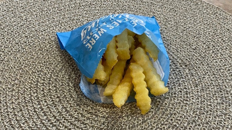 Culver's crinkle cut fries on a table