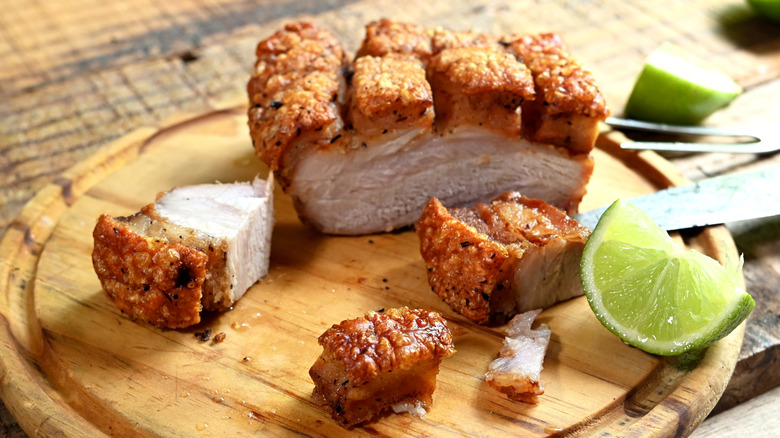 pork rinds served with meat attached
