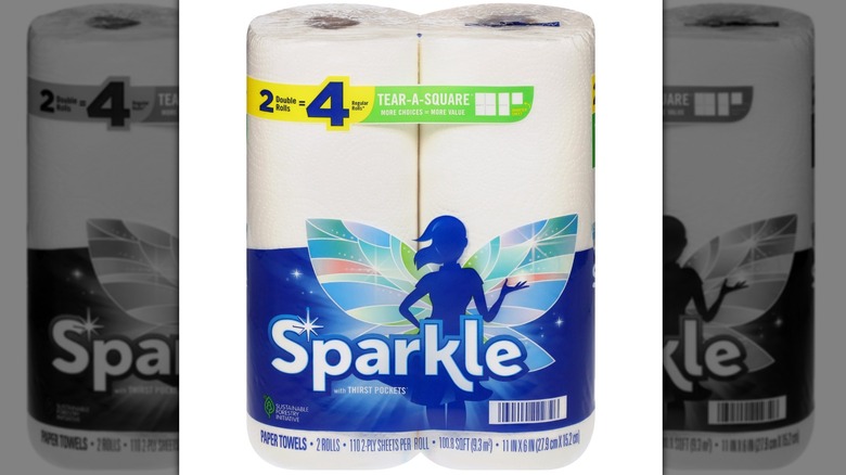 Sparkle Paper Towel Rolls on white background