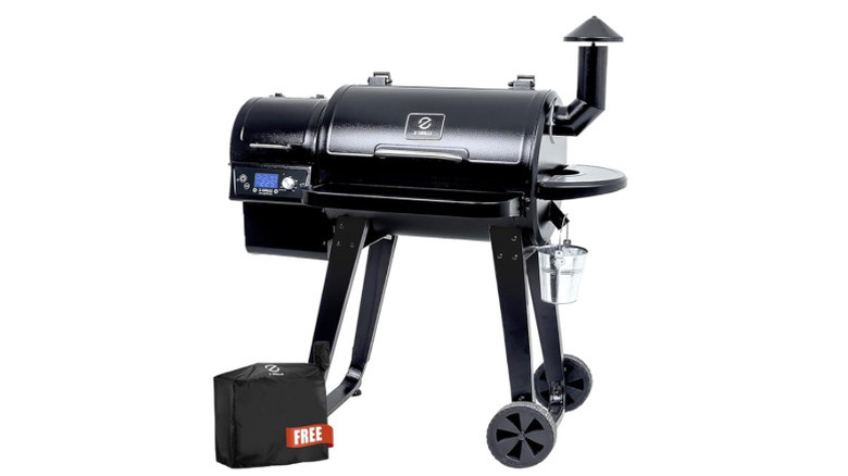 opened smoker with two-tier racks