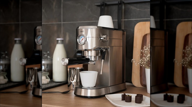 Gevi Compact Espresso Machine on kitchen counter