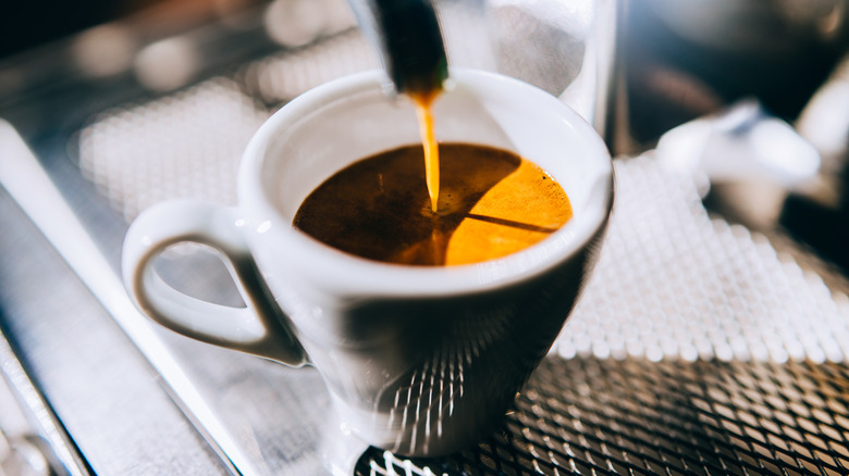 Pulling an espresso shot