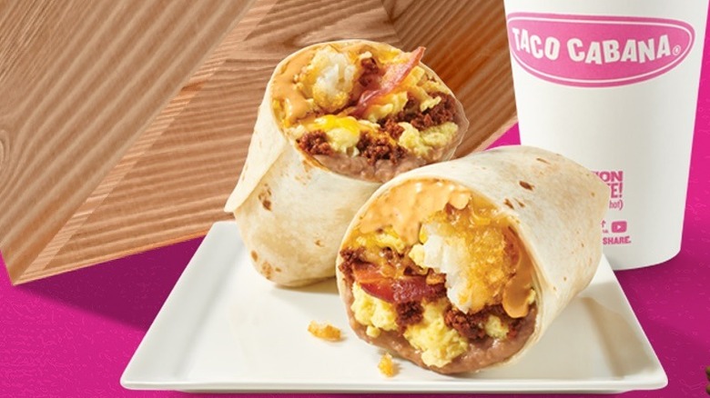 A Monster Breakfast Burrito at Taco Cabana