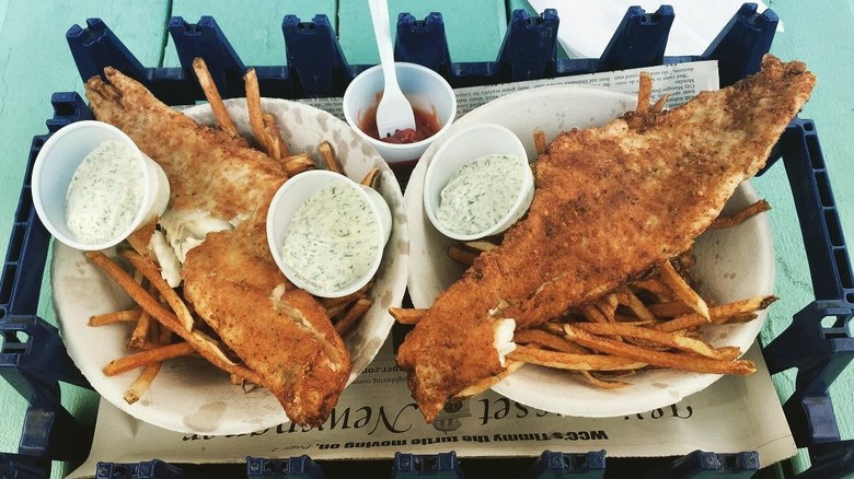 Two plates of fish and chips at Bet's Fish Fry