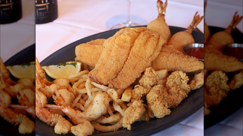 The Fried Seafood Platter at Landry's Seafood House