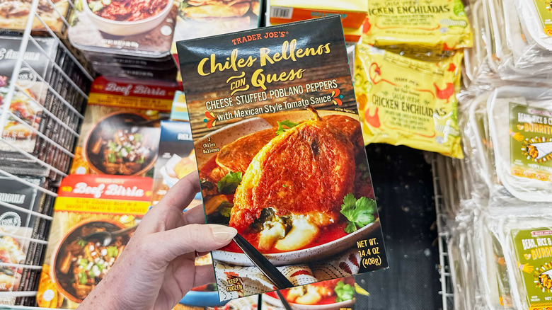 box of chiles rellenos in a grocery store