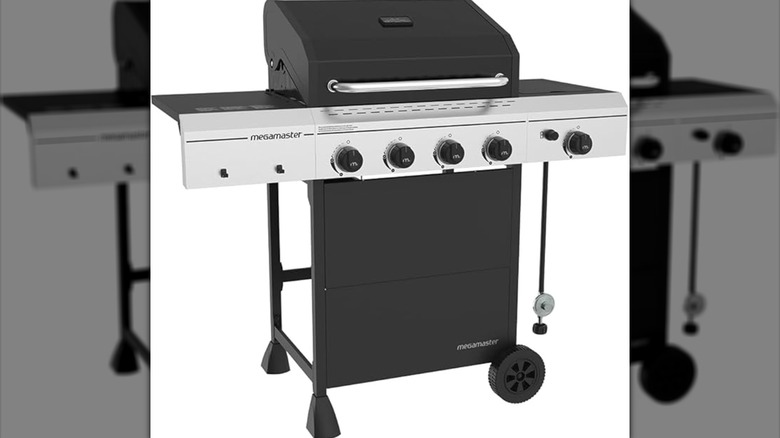 Megamaster 4-Burner Gas Grill with Side Burner & Grill Cover