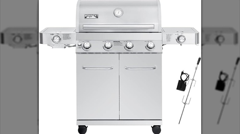 Monument Grills 17842 4-Burner Propane Gas Grill with Rotisserie Kit