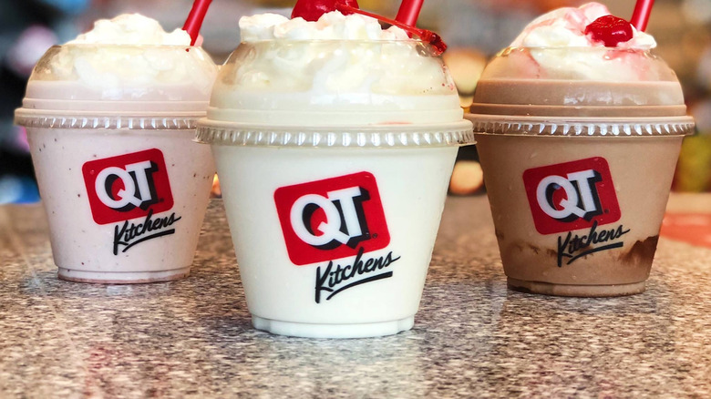 QuikTrip milkshakes on counter