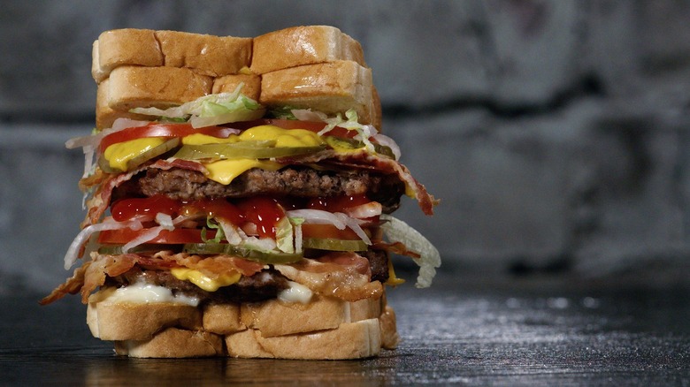 Rutter's Route 30 Burger on gray surface