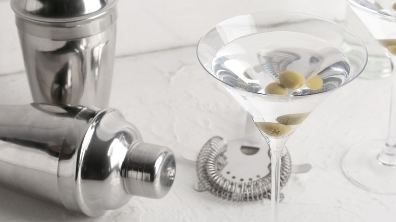 cocktail shakers and martinis