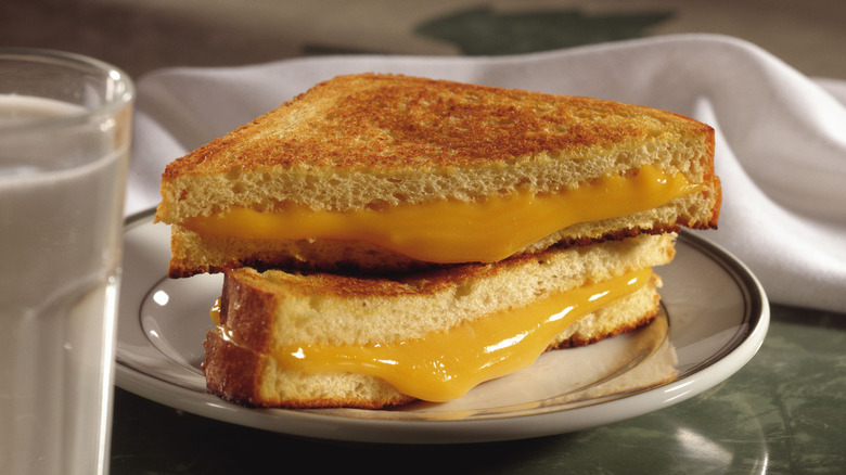 Grilled cheese on plate