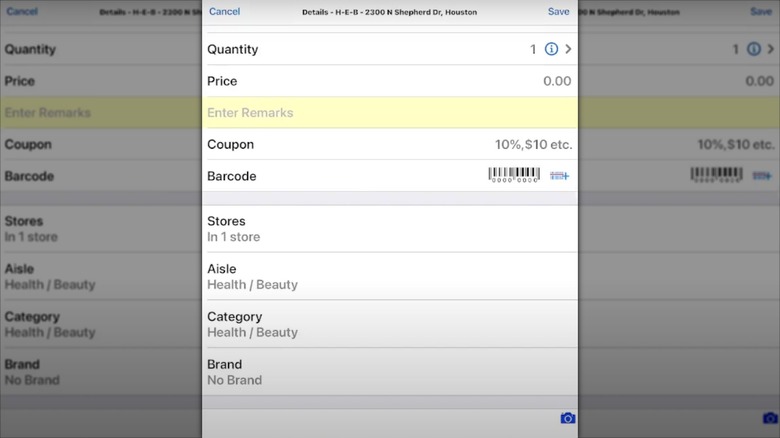 Grocery Gadget app interface
