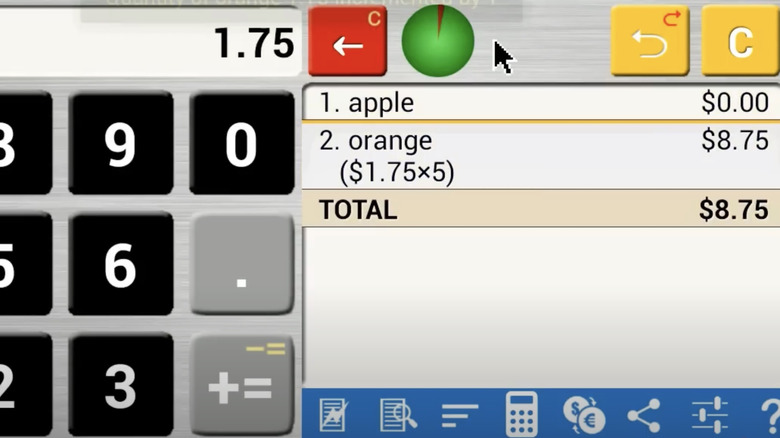 Shop Calc app interface