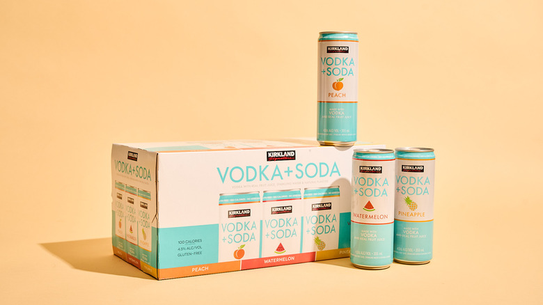 kirkland box of hard seltzer on a table