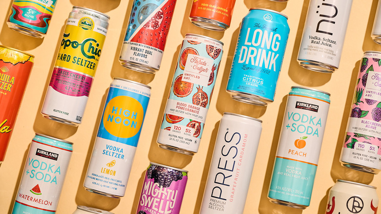 cans of hard seltzer on a table