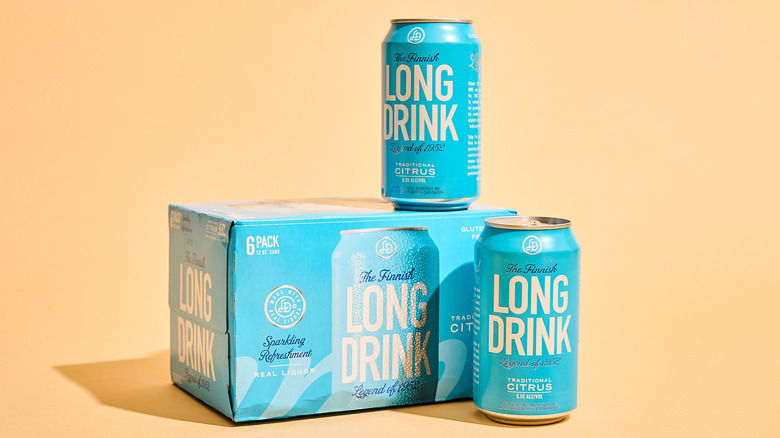 Finnish long drink box on a table