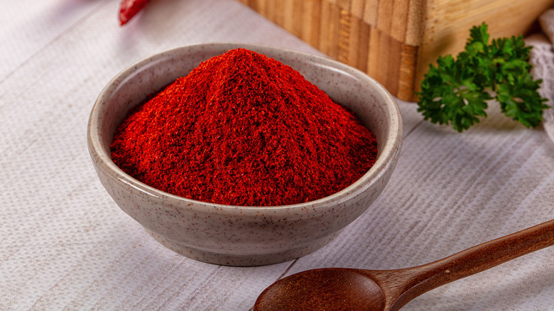 Bowl of chili powder
