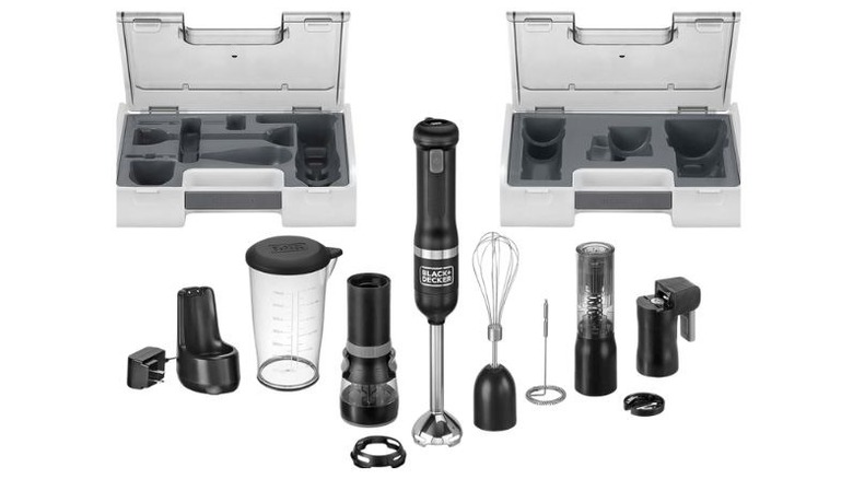 black and decker immersion blender kit on white background