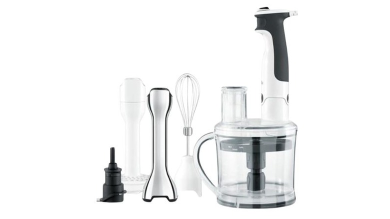 breville all in one immersion blender on white background