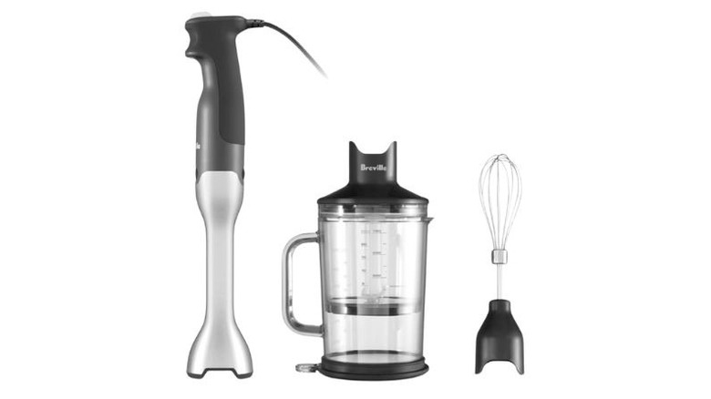 Breville immersion blender on a white background