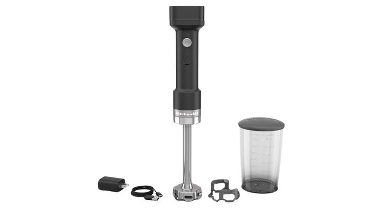 kitchenaid cordless immersion blender on white background