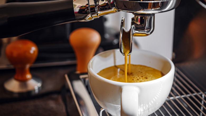 Espresso being brewed