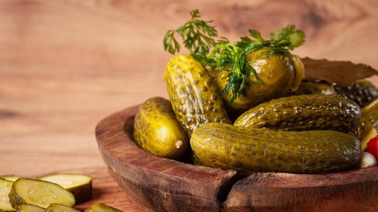 Pickles in bowl