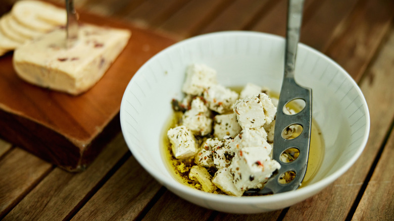 Feta in bowl