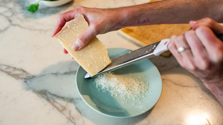 Grating parmesan