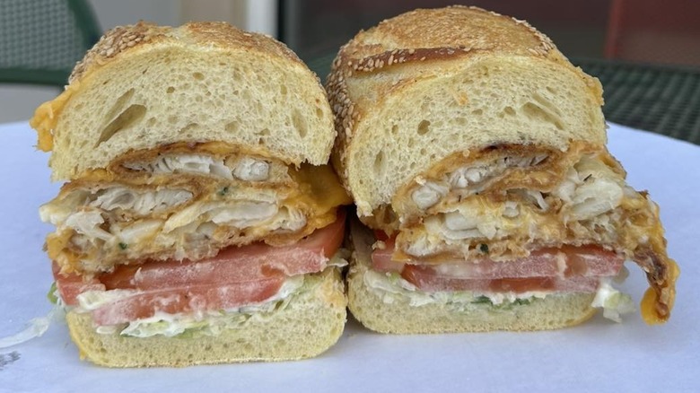 A fried flounder sandwich at Dolce & Clemente's Italian Gourmet Market in Robbinsville