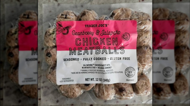 Container of Cranberry & Jalapeño Chicken Meatballs.
