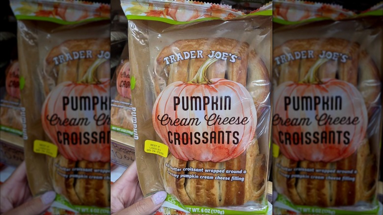 Pack of Trader Joe's Pumpkin Cream Cheese Croissants.