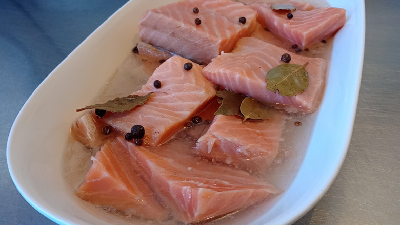 A plate of pickled lox at Kaufman's Bagel & Delicatessen in Skokie