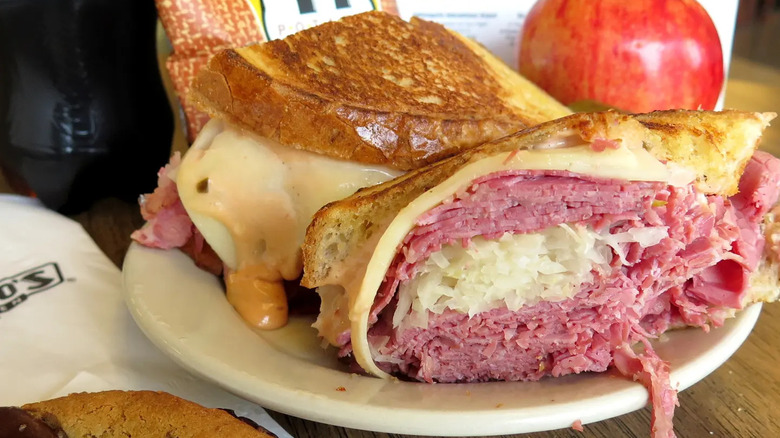 A Reuben sandwich on a plate at Shapiro's Delicatessen in Indianapolis