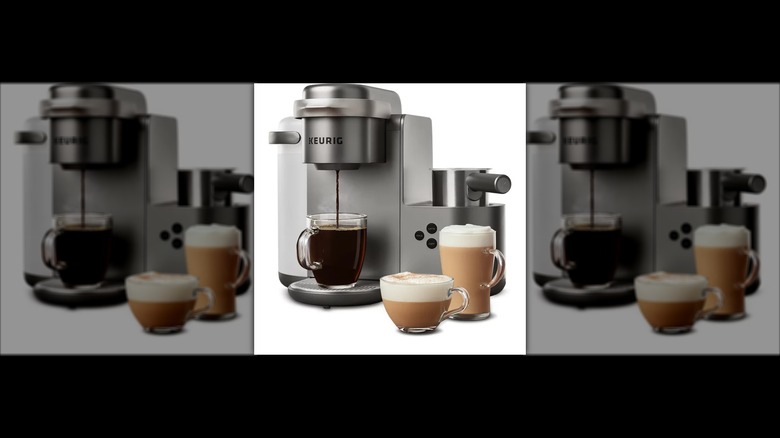 The K-Café Special Edition surrounded by coffee and lattes